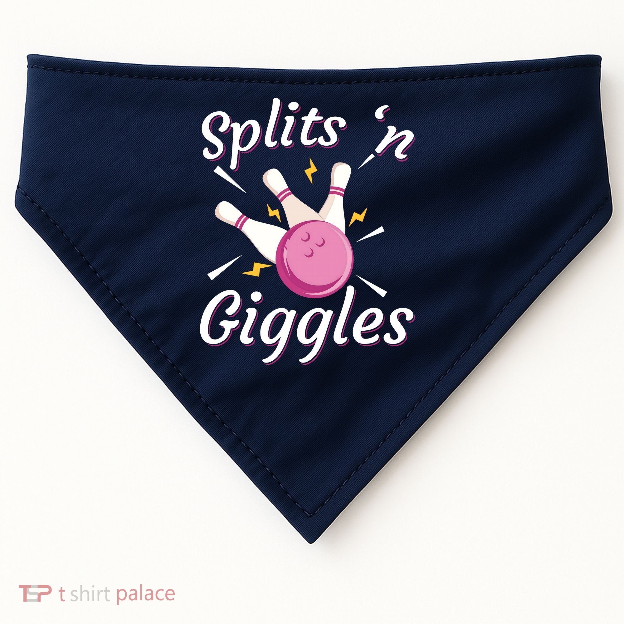 Funny Splits 'N Giggles Bowling Team Bowler Sports Player USA-Made Doggie Bandana