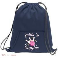 Funny Splits 'N Giggles Bowling Team Bowler Sports Player Sweatshirt Cinch Pack Bag thumb 0