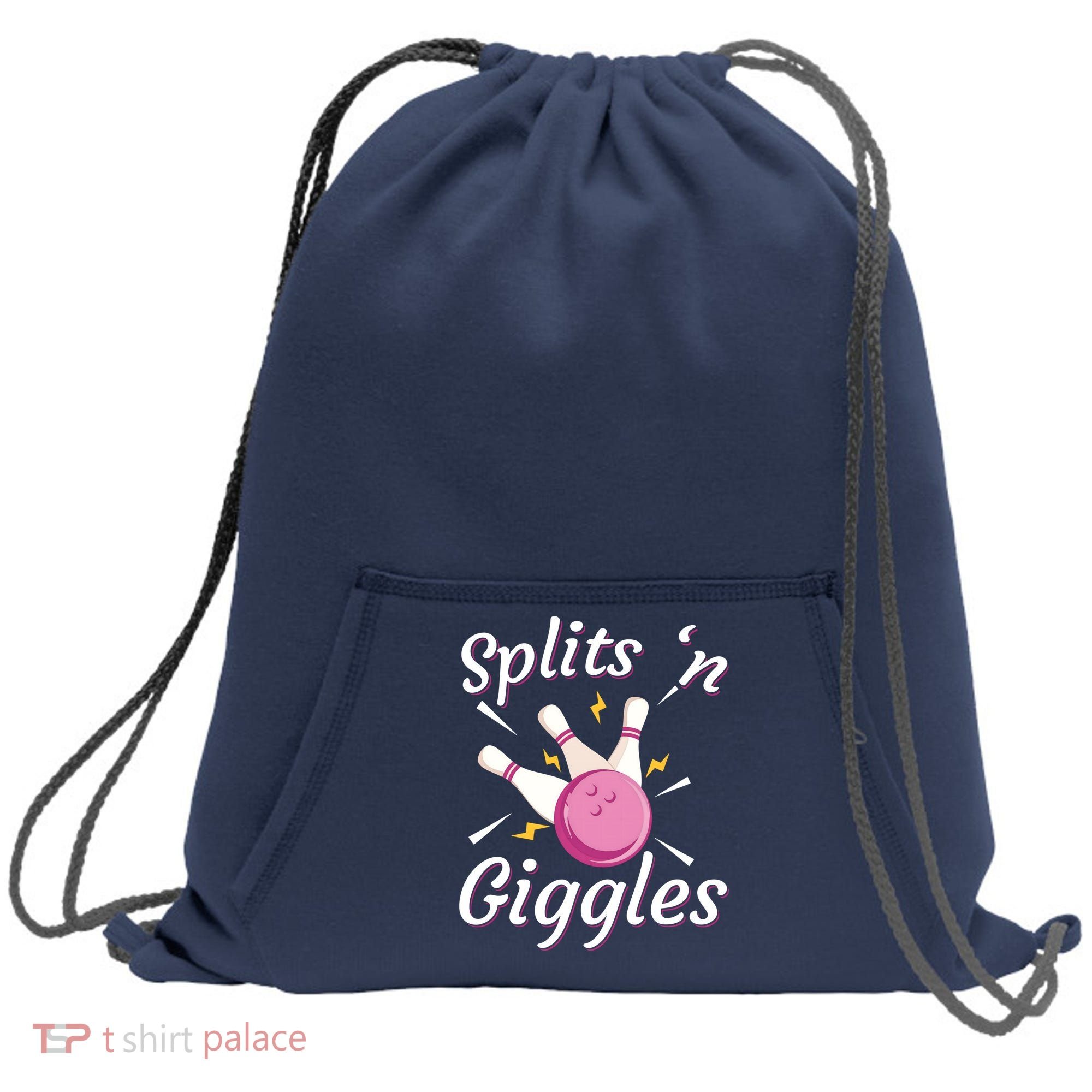 Funny Splits 'N Giggles Bowling Team Bowler Sports Player Sweatshirt Cinch Pack Bag