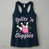 Funny Splits 'N Giggles Bowling Team Bowler Sports Player Women's Tank Top thumb 3