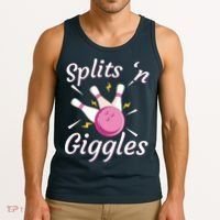 Funny Splits 'N Giggles Bowling Team Bowler Sports Player Tank Top thumb 3