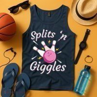 Funny Splits 'N Giggles Bowling Team Bowler Sports Player Tank Top thumb 4