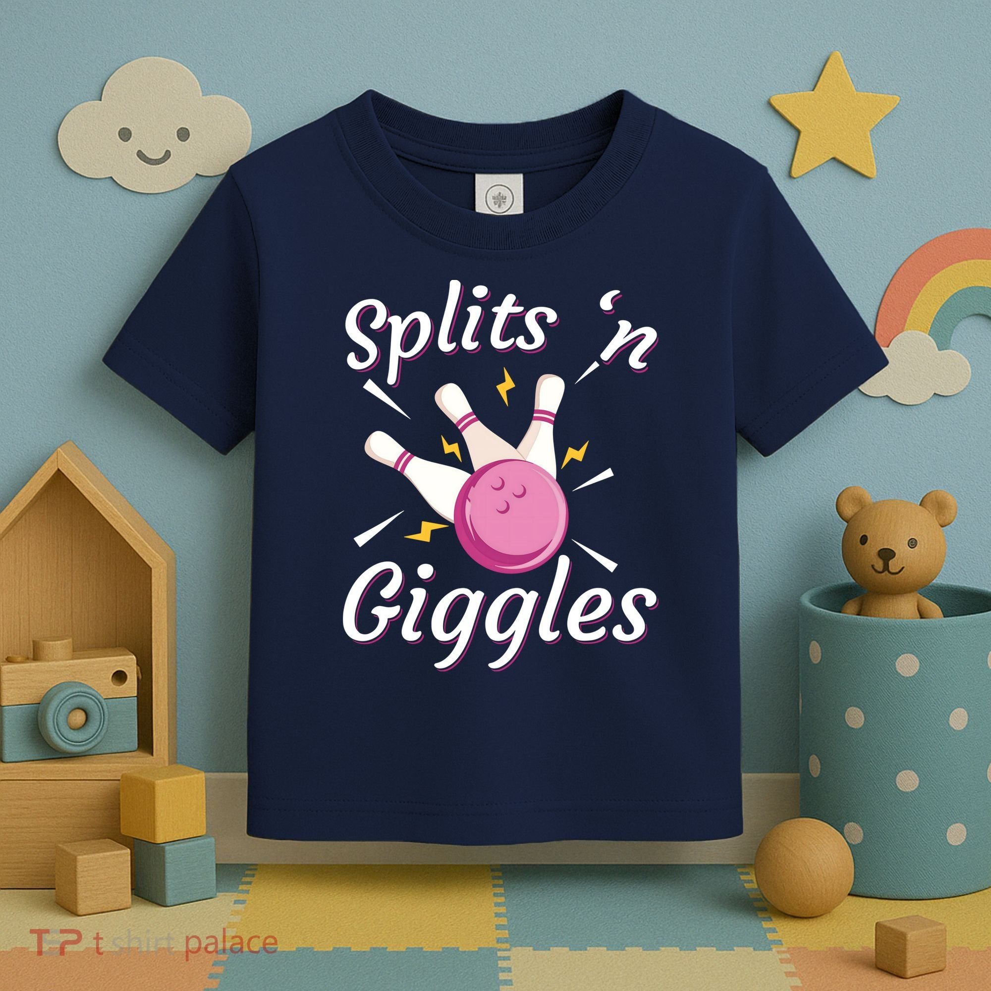 Funny Splits 'N Giggles Bowling Team Bowler Sports Player Toddler T-Shirt