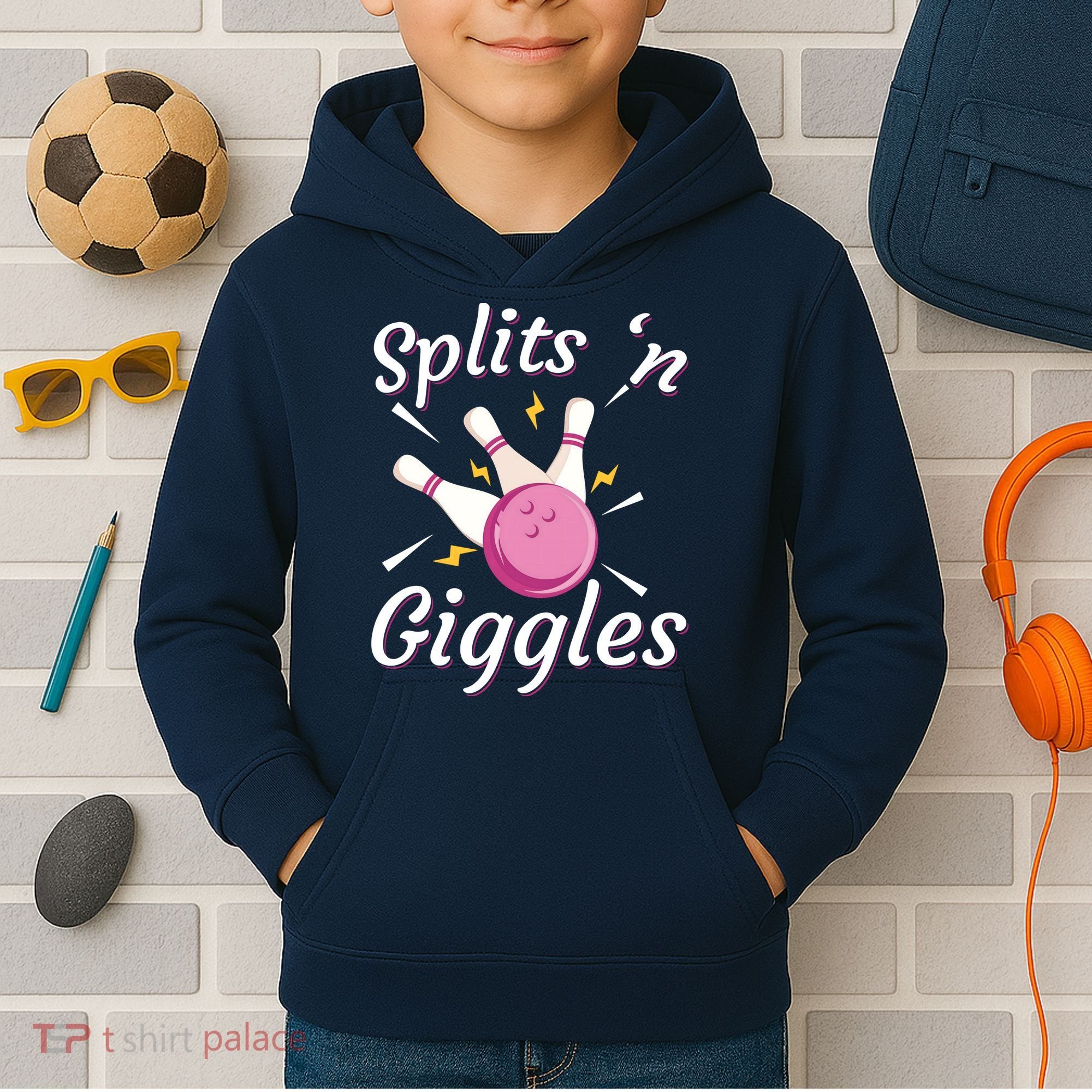 Funny Splits 'N Giggles Bowling Team Bowler Sports Player Kids Hoodie