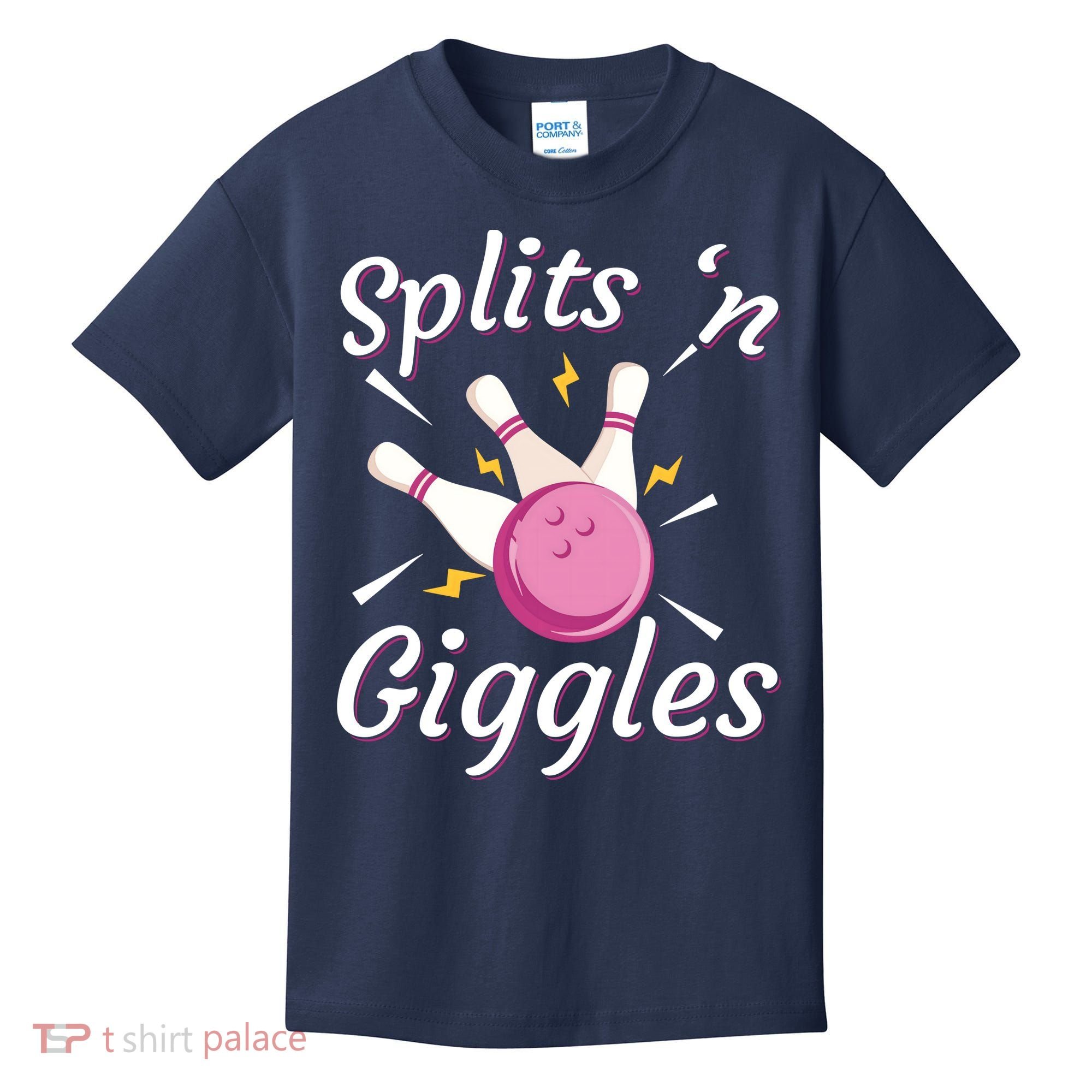 Funny Splits 'N Giggles Bowling Team Bowler Sports Player Kids T-Shirt