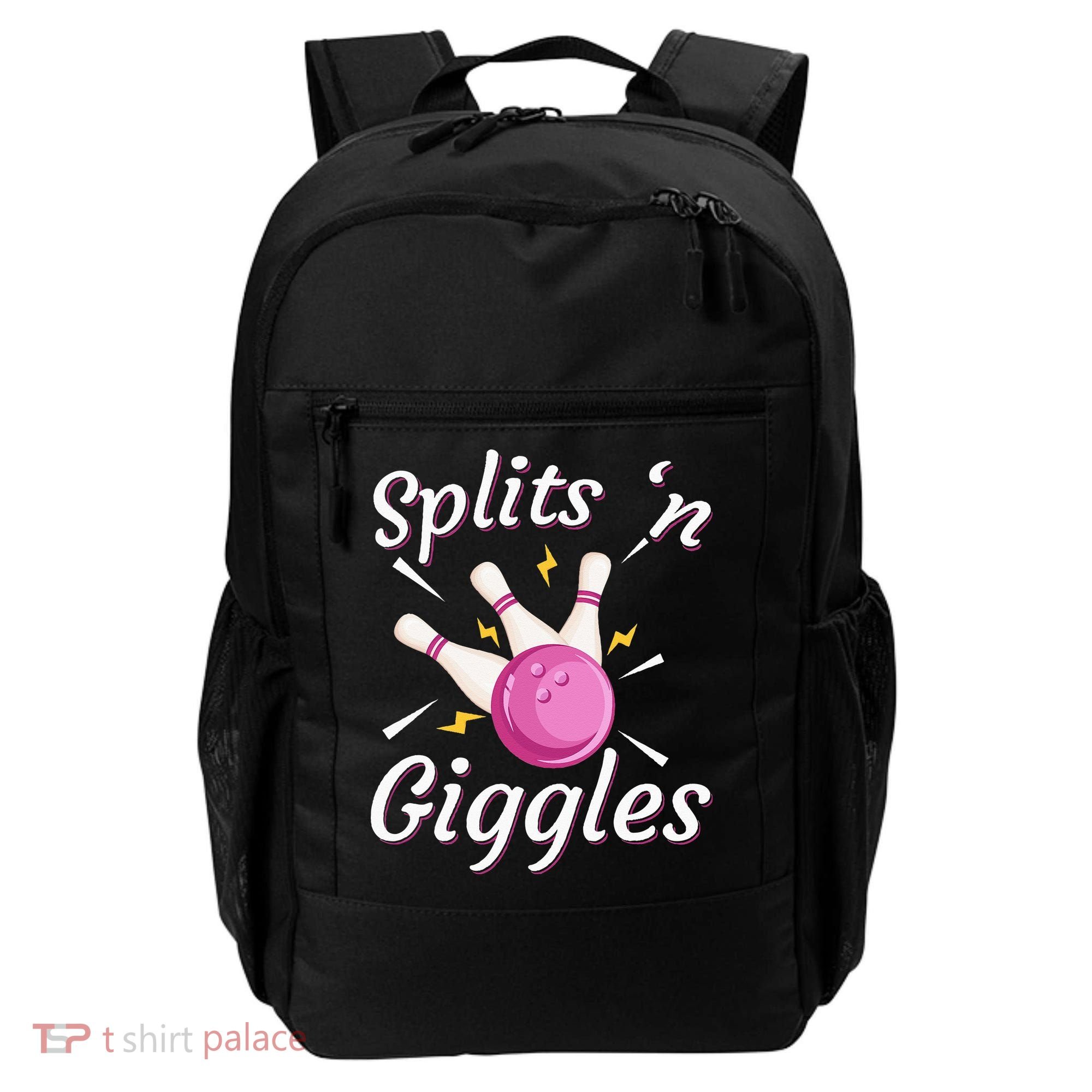 Funny Splits N Giggles Bowling Team Bowler Sports Player Backpack