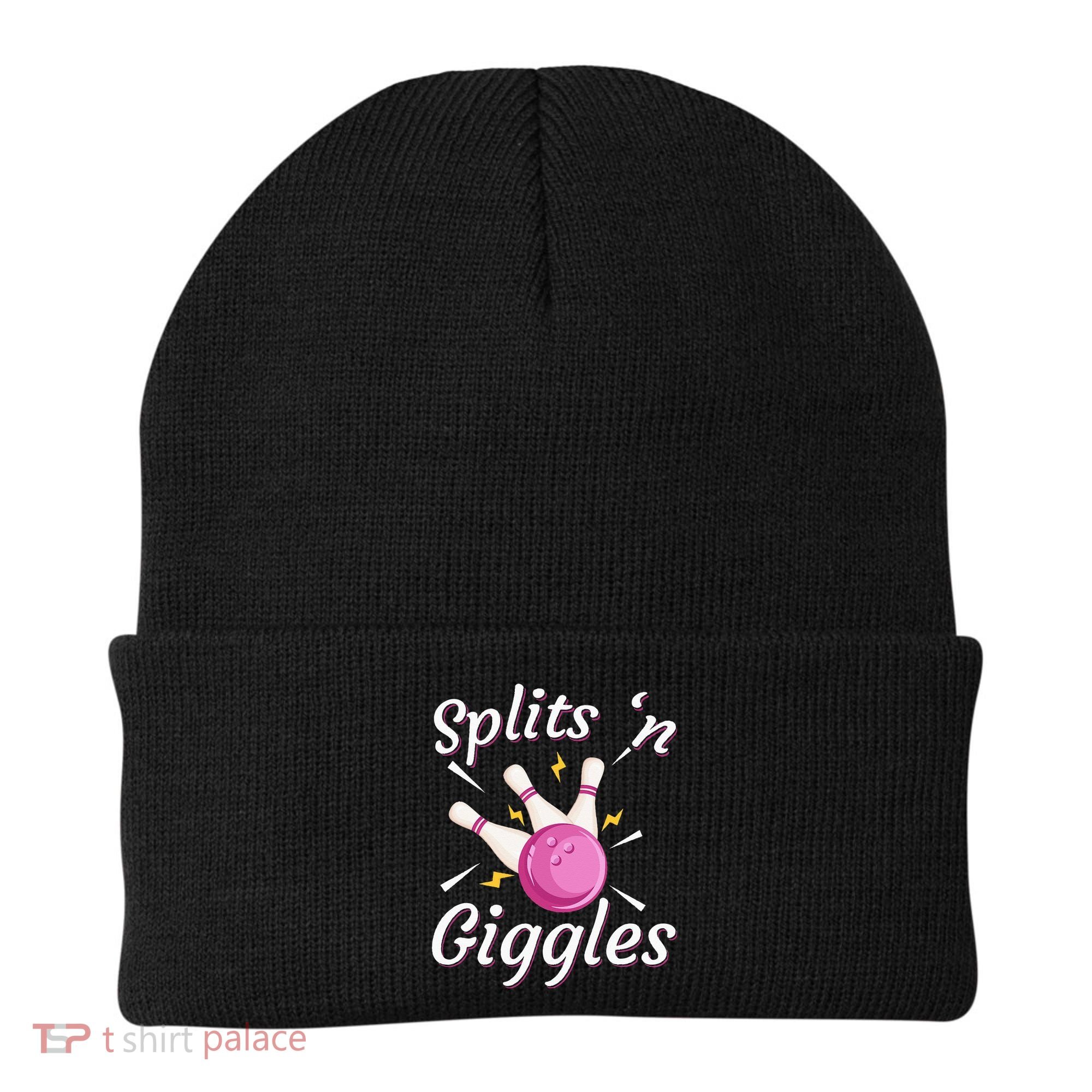 Funny Splits N Giggles Bowling Team Bowler Sports Player Beanie