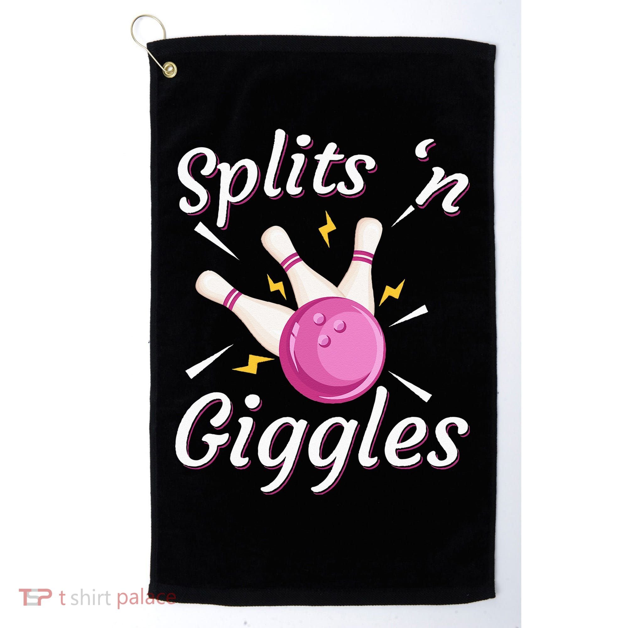 Funny Splits N Giggles Bowling Team Bowler Sports Player Golf Towel