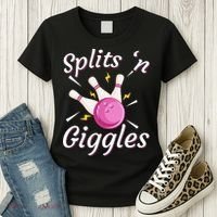Funny Splits N Giggles Bowling Team Bowler Sports Player Women's T-Shirt thumb 3