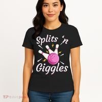 Funny Splits N Giggles Bowling Team Bowler Sports Player Women's T-Shirt thumb 4
