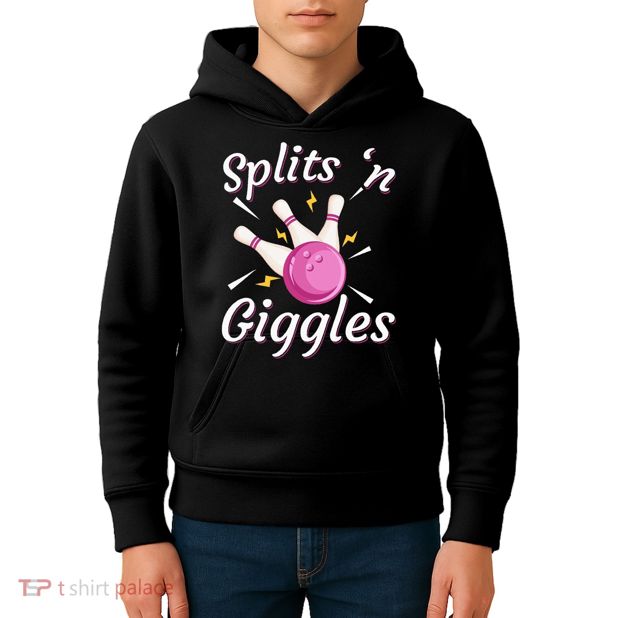 Funny Splits N Giggles Bowling Team Bowler Sports Player Kids Hoodie