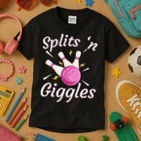 Funny Splits N Giggles Bowling Team Bowler Sports Player Kids T-Shirt thumb 3