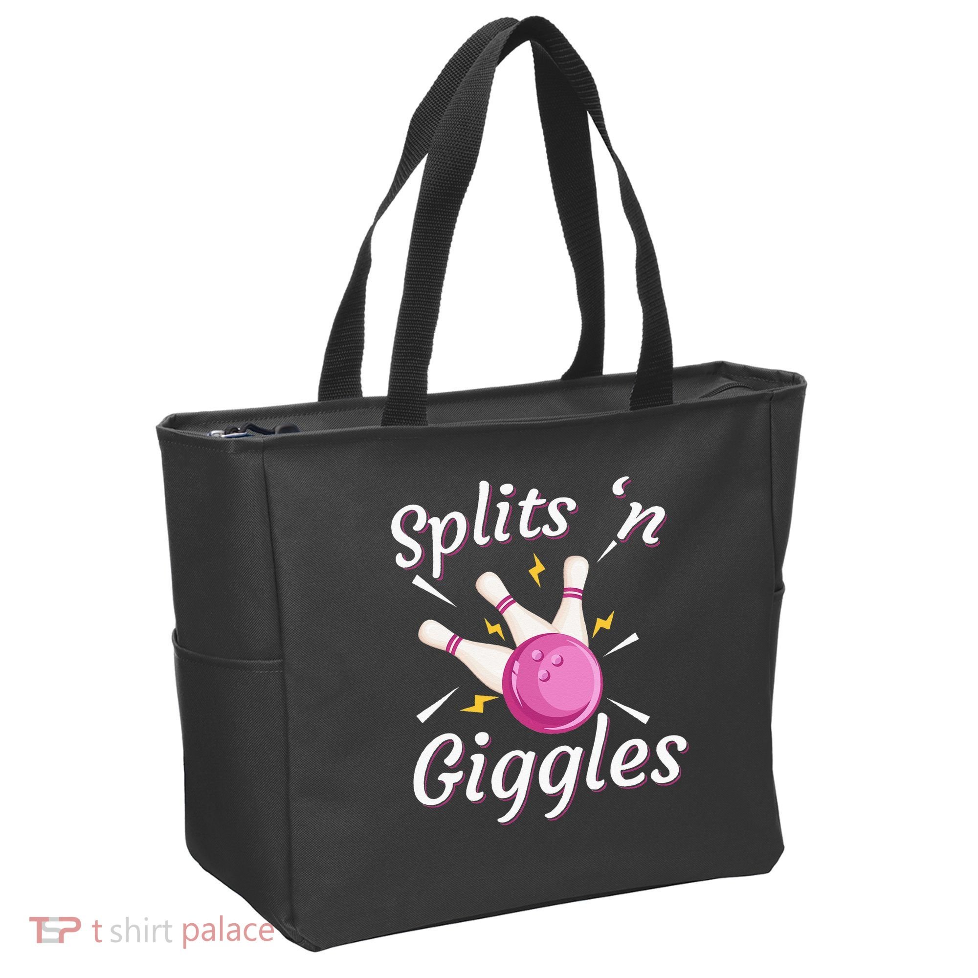 Funny Splits N Giggles Bowling Team Bowler Sports Player Tote Bag