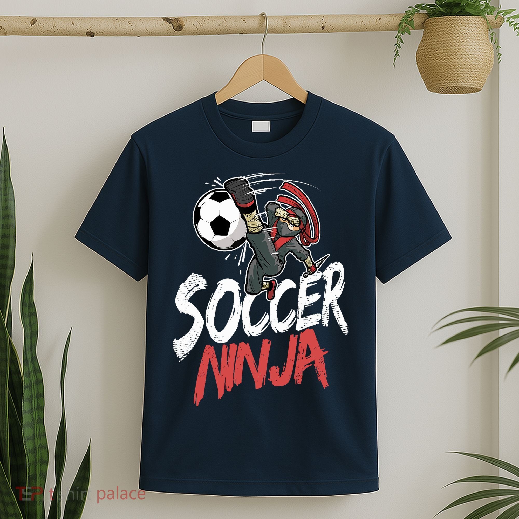 Funny Soccer Ninja Soccer Player Boy Football Lover T-Shirt