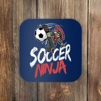 Funny Soccer Ninja Soccer Player Boy Football Lover Coaster thumb 0