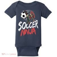 Funny Soccer Ninja Soccer Player Boy Football Lover Baby Bodysuit thumb 0