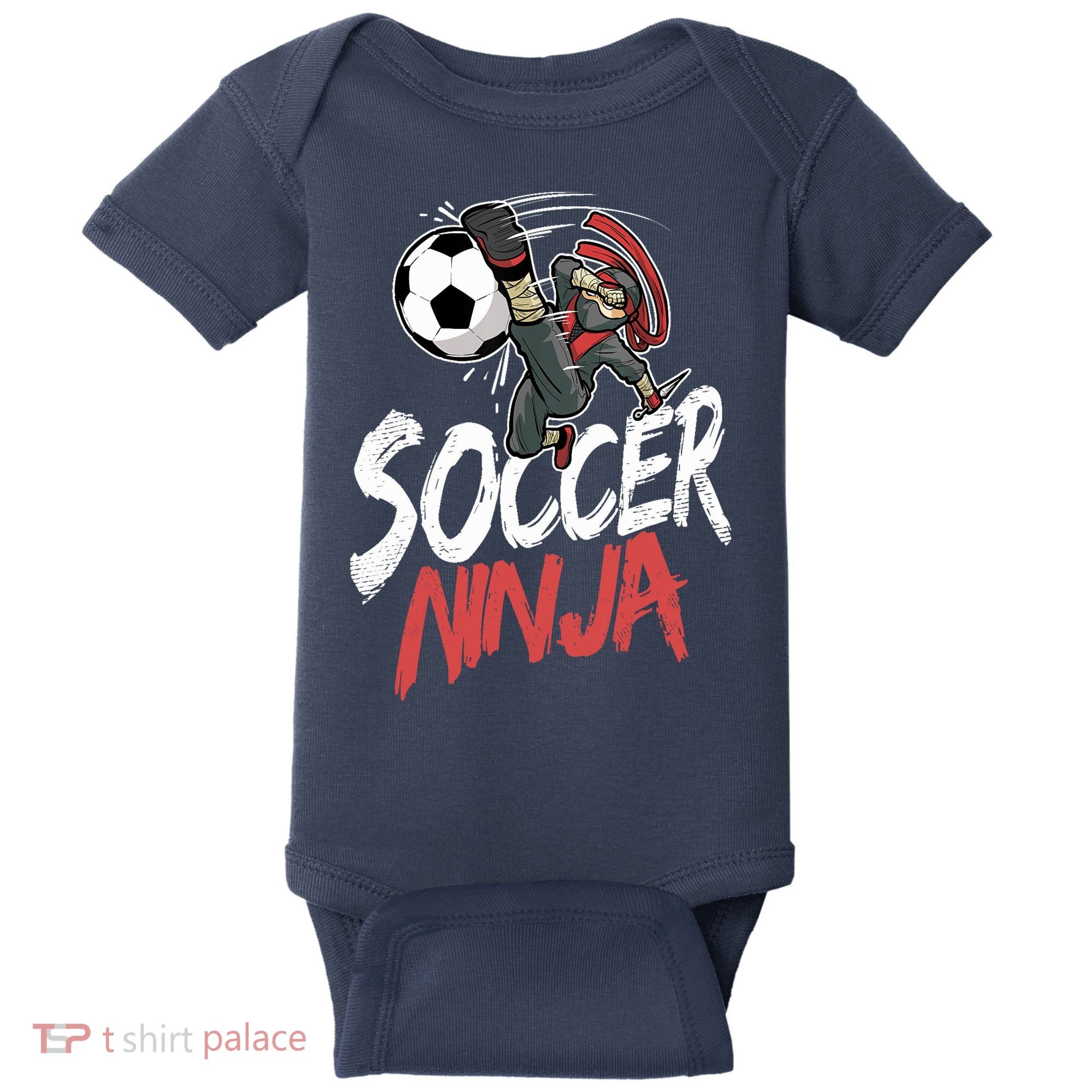 Funny Soccer Ninja Soccer Player Boy Football Lover Baby Bodysuit