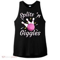 Funny Splits N Giggles Bowling Team Bowler Sports Player Ladies PosiCharge Tri-Blend Wicking Tank thumb 0