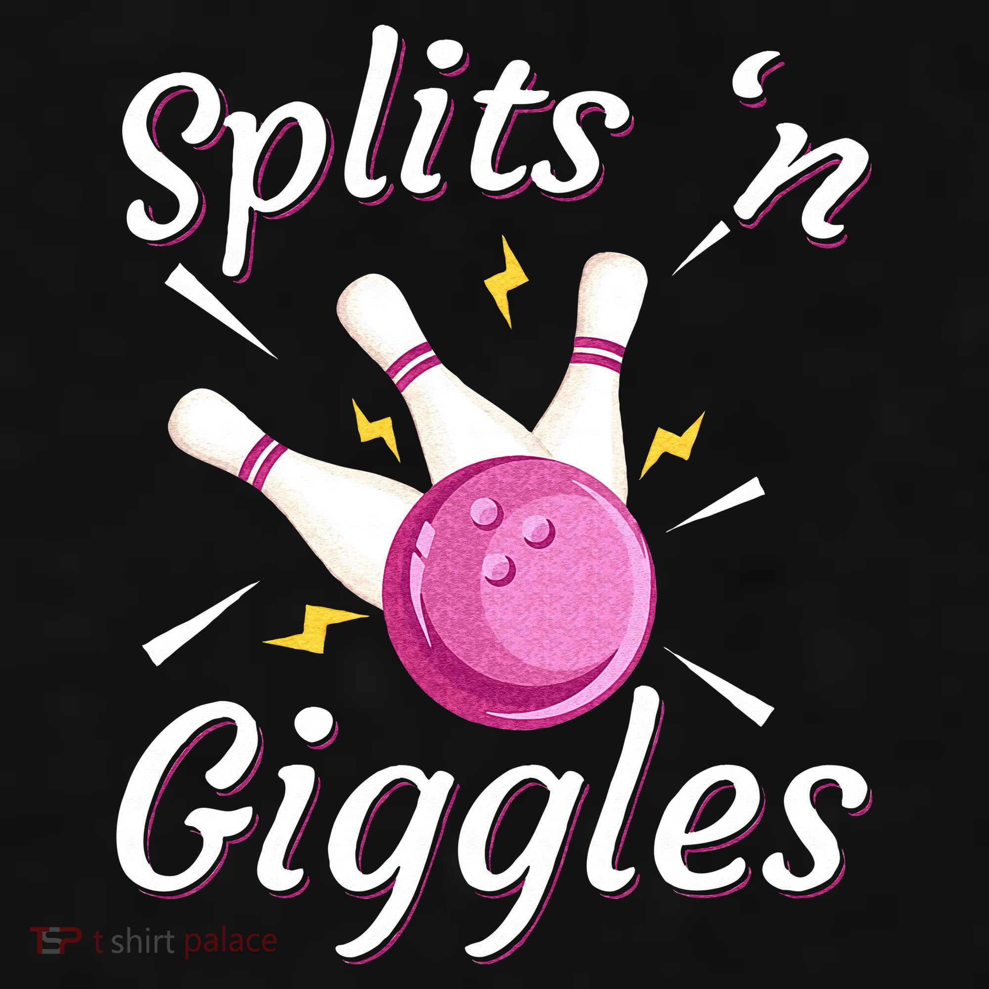 Funny Splits N Giggles Bowling Team Bowler Sports Player Ladies PosiCharge Tri-Blend Wicking Tank