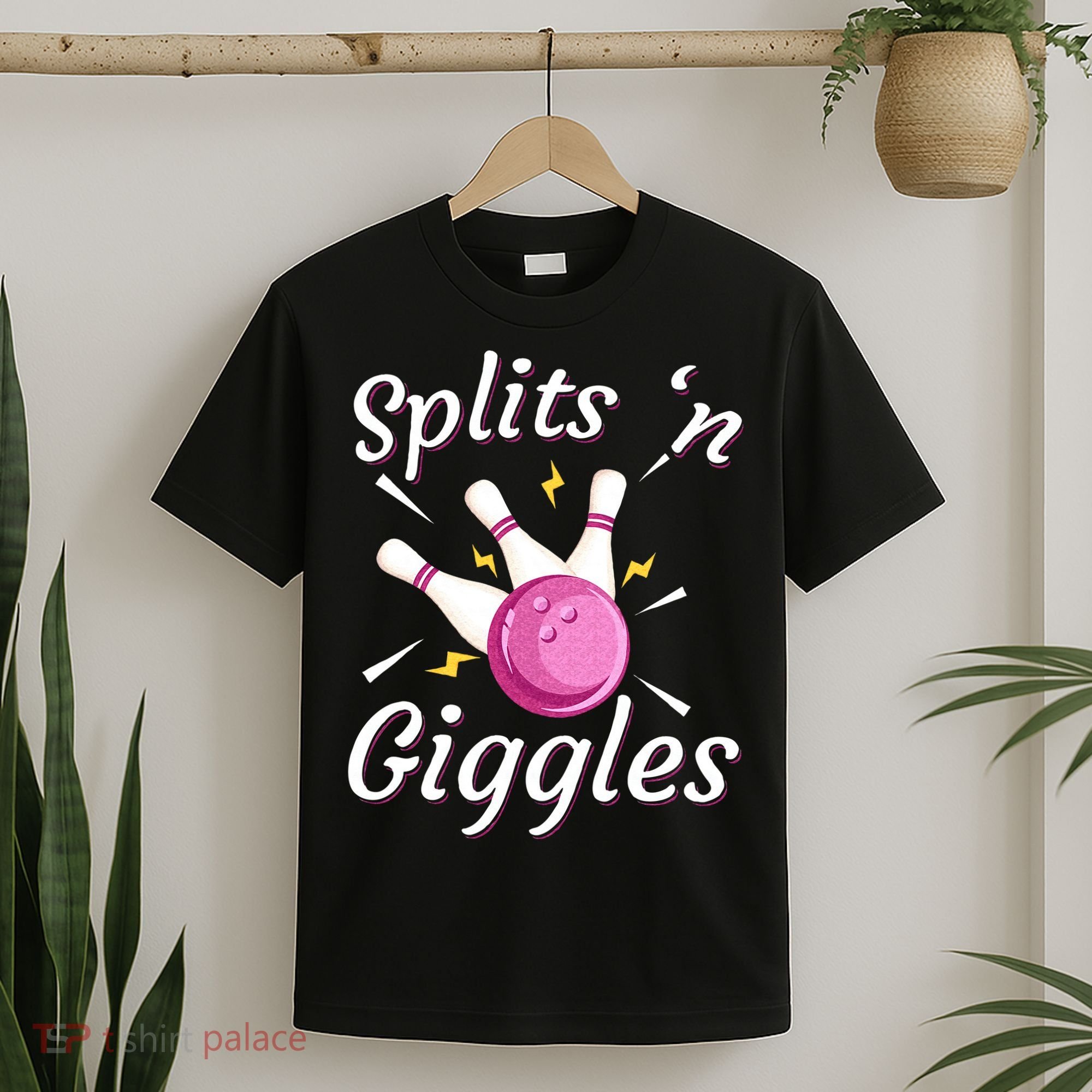 Funny Splits N Giggles Bowling Team Bowler Sports Player T-Shirt