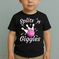 Funny Splits N Giggles Bowling Team Bowler Sports Player Toddler T-Shirt thumb 2