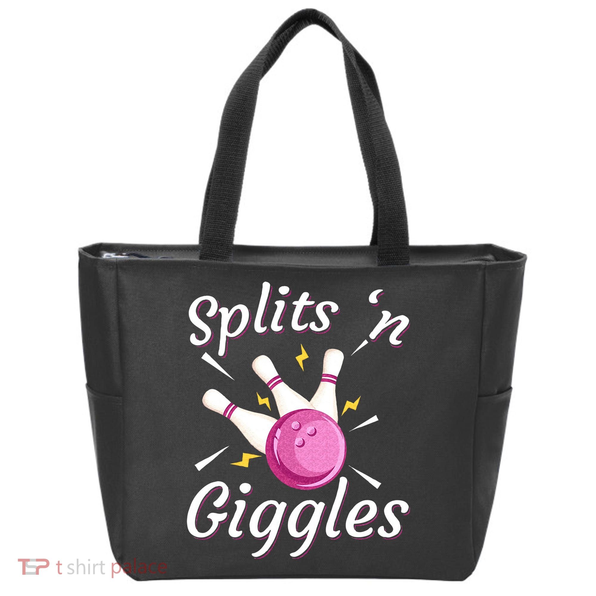Funny Splits N Giggles Bowling Team Bowler Sports Player Tote Bag