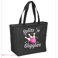 Funny Splits N Giggles Bowling Team Bowler Sports Player Tote Bag thumb 2
