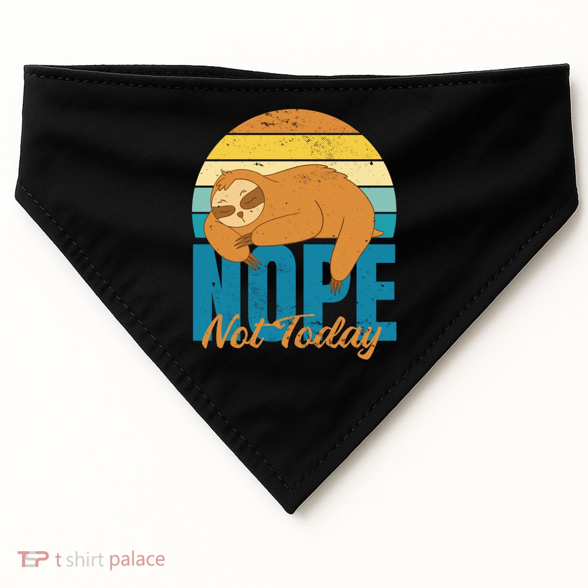 Funny Sloth Nope Not Today Retro Sloth Cute Gift USA-Made Doggie Bandana