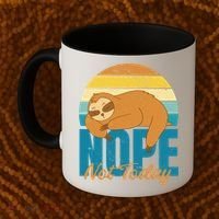 Funny Sloth Nope Not Today Retro Sloth Cute Gift Coffee Mug thumb 2