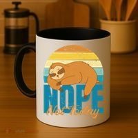 Funny Sloth Nope Not Today Retro Sloth Cute Gift Coffee Mug thumb 4