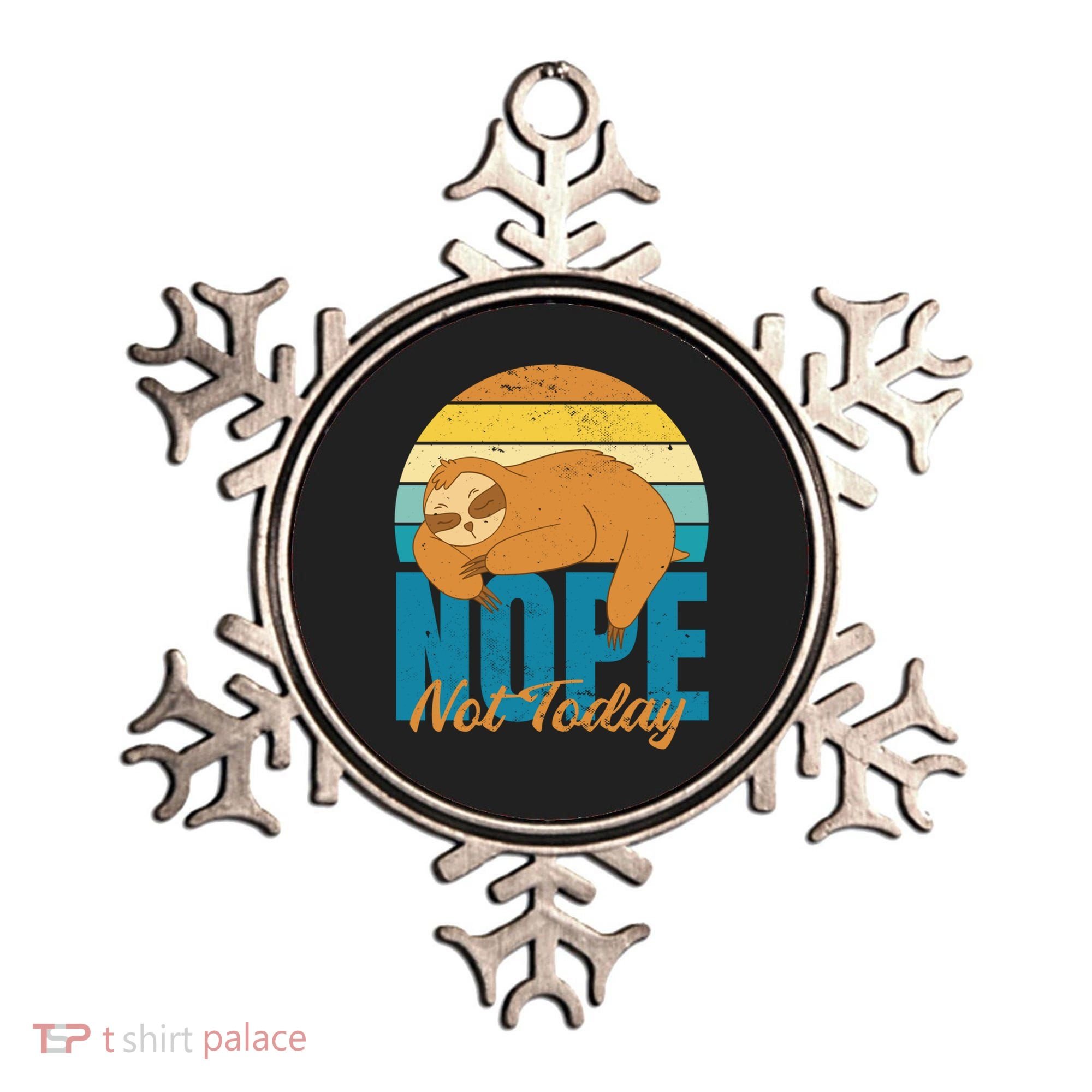 Funny Sloth Nope Not Today Retro Sloth Cute Gift Ornament