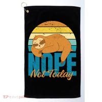 Funny Sloth Nope Not Today Retro Sloth Cute Gift Golf Towel thumb 0