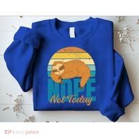 Funny Sloth Nope Not Today Retro Sloth Cute Gift Sweatshirt thumb 2