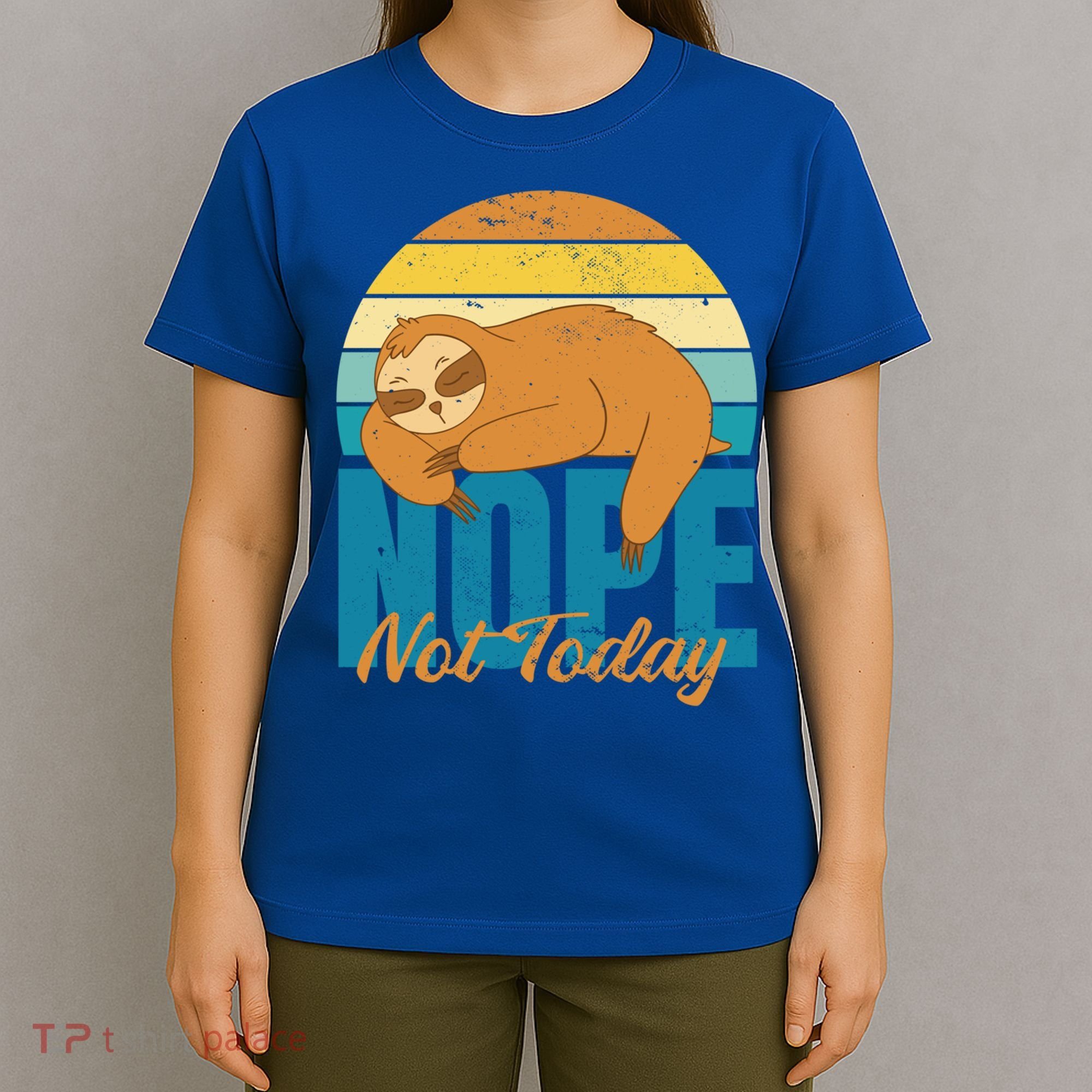 Funny Sloth Nope Not Today Retro Sloth Cute Gift T-Shirt