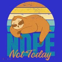 Funny Sloth Nope Not Today Retro Sloth Cute Gift Coaster thumb 2