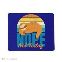 Funny Sloth Nope Not Today Retro Sloth Cute Gift Mousepad thumb 0