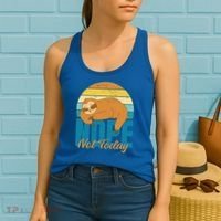 Funny Sloth Nope Not Today Retro Sloth Cute Gift Women's Tank Top thumb 2