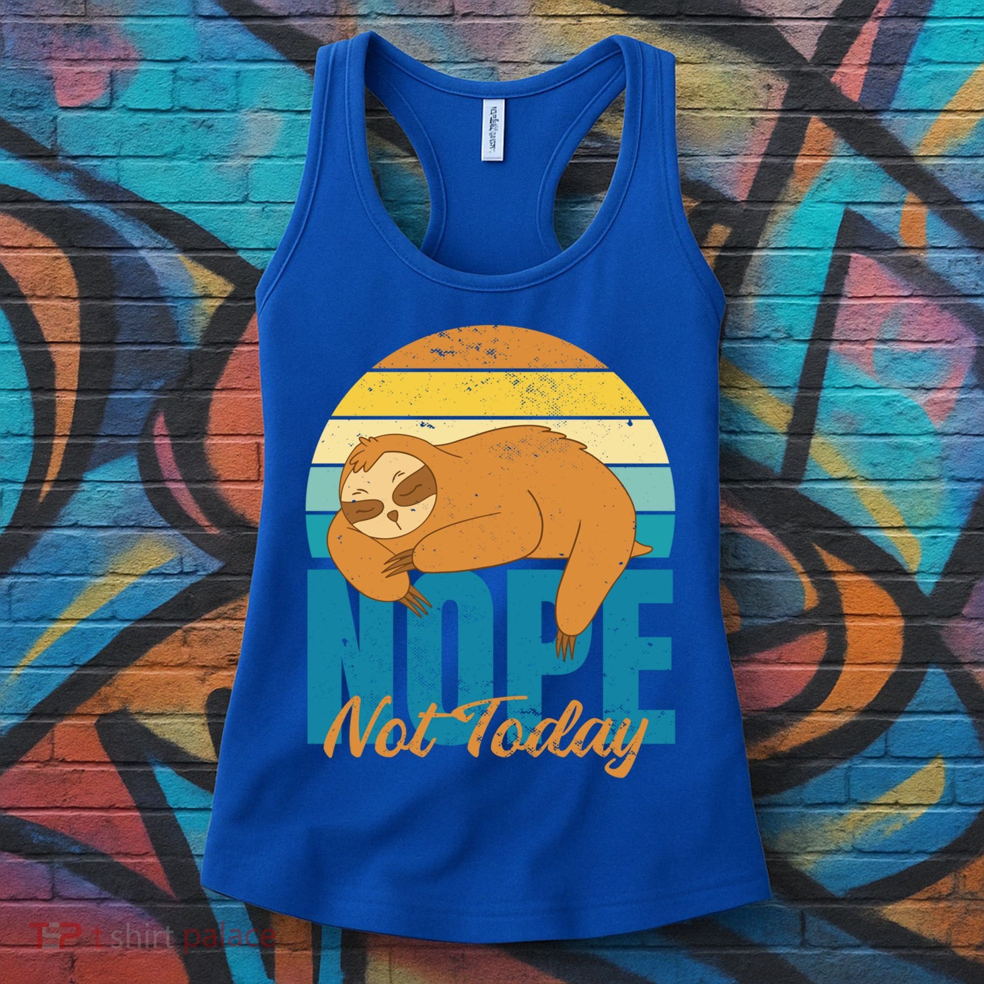 Funny Sloth Nope Not Today Retro Sloth Cute Gift Women's Tank Top