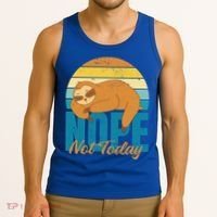 Funny Sloth Nope Not Today Retro Sloth Cute Gift Tank Top thumb 3