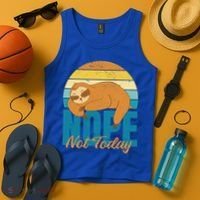 Funny Sloth Nope Not Today Retro Sloth Cute Gift Tank Top thumb 4
