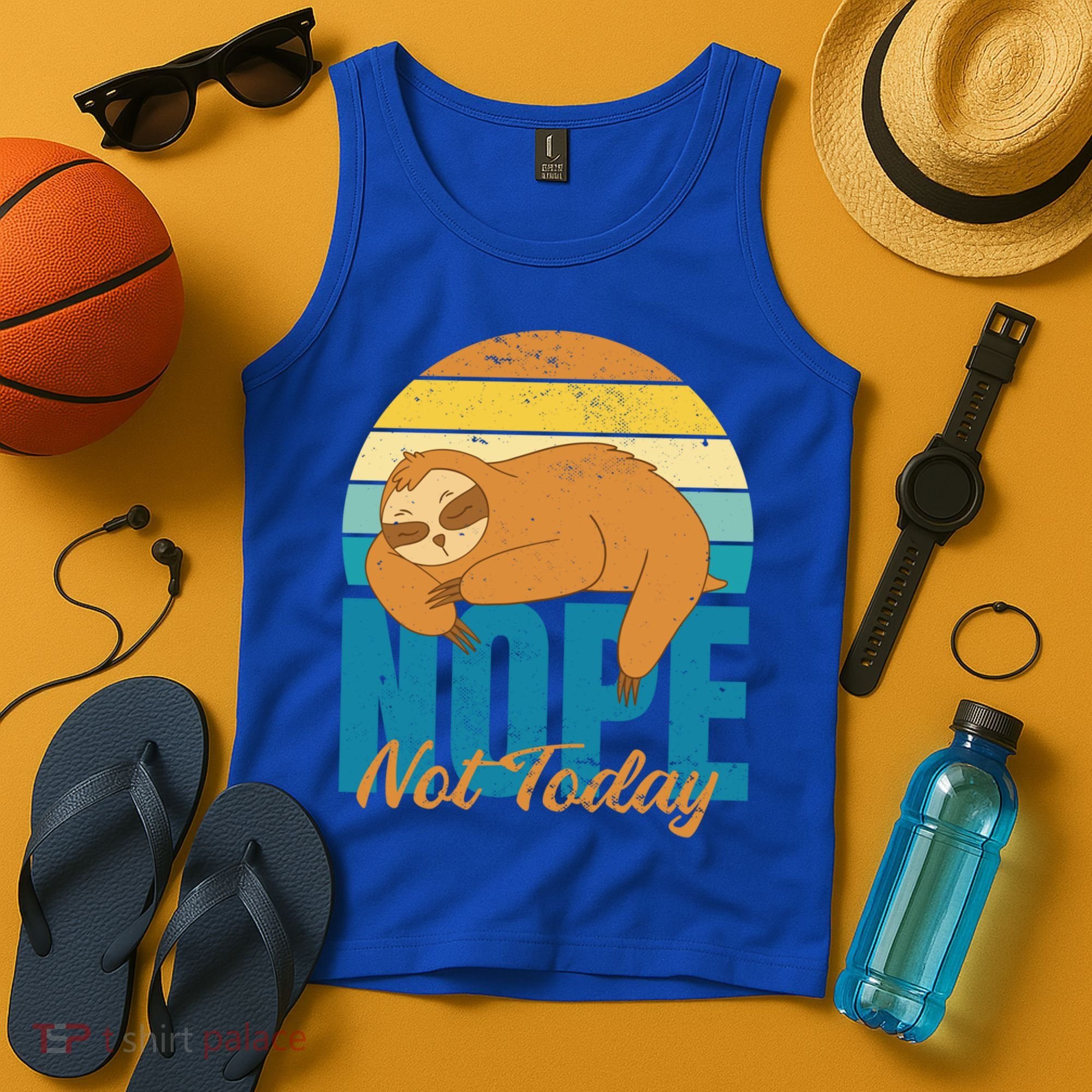 Funny Sloth Nope Not Today Retro Sloth Cute Gift Tank Top