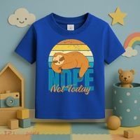 Funny Sloth Nope Not Today Retro Sloth Cute Gift Toddler T-Shirt thumb 3