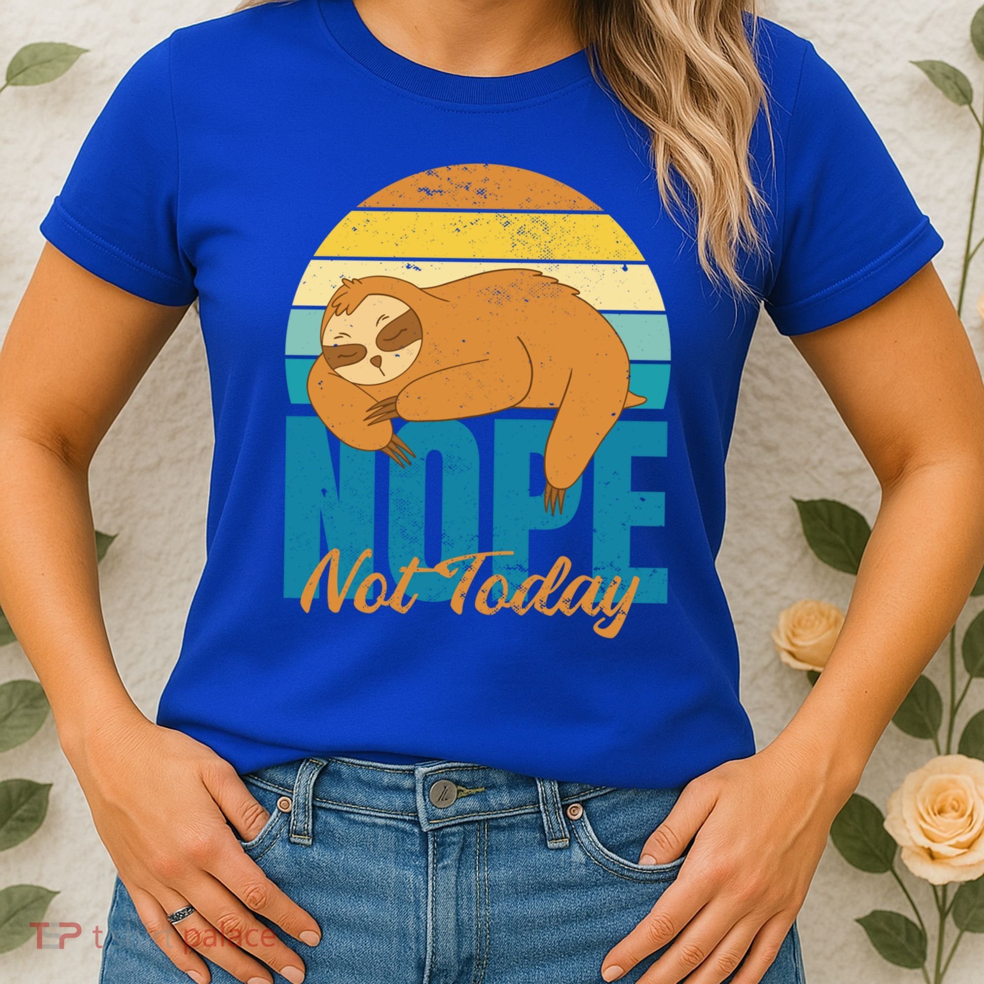 Funny Sloth Nope Not Today Retro Sloth Cute Gift Women's T-Shirt