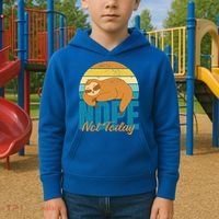 Funny Sloth Nope Not Today Retro Sloth Cute Gift Kids Hoodie thumb 2