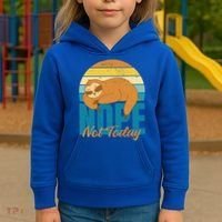 Funny Sloth Nope Not Today Retro Sloth Cute Gift Kids Hoodie thumb 3