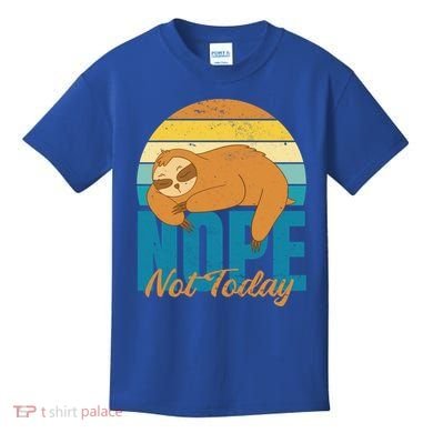 Funny Sloth Nope Not Today Retro Sloth Cute Gift Kids T-Shirt