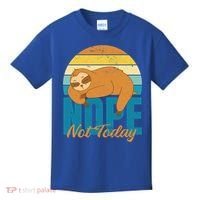 Funny Sloth Nope Not Today Retro Sloth Cute Gift Kids T-Shirt thumb 0