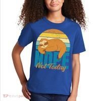Funny Sloth Nope Not Today Retro Sloth Cute Gift Kids T-Shirt thumb 2