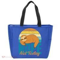Funny Sloth Nope Not Today Retro Sloth Cute Gift Tote Bag thumb 0