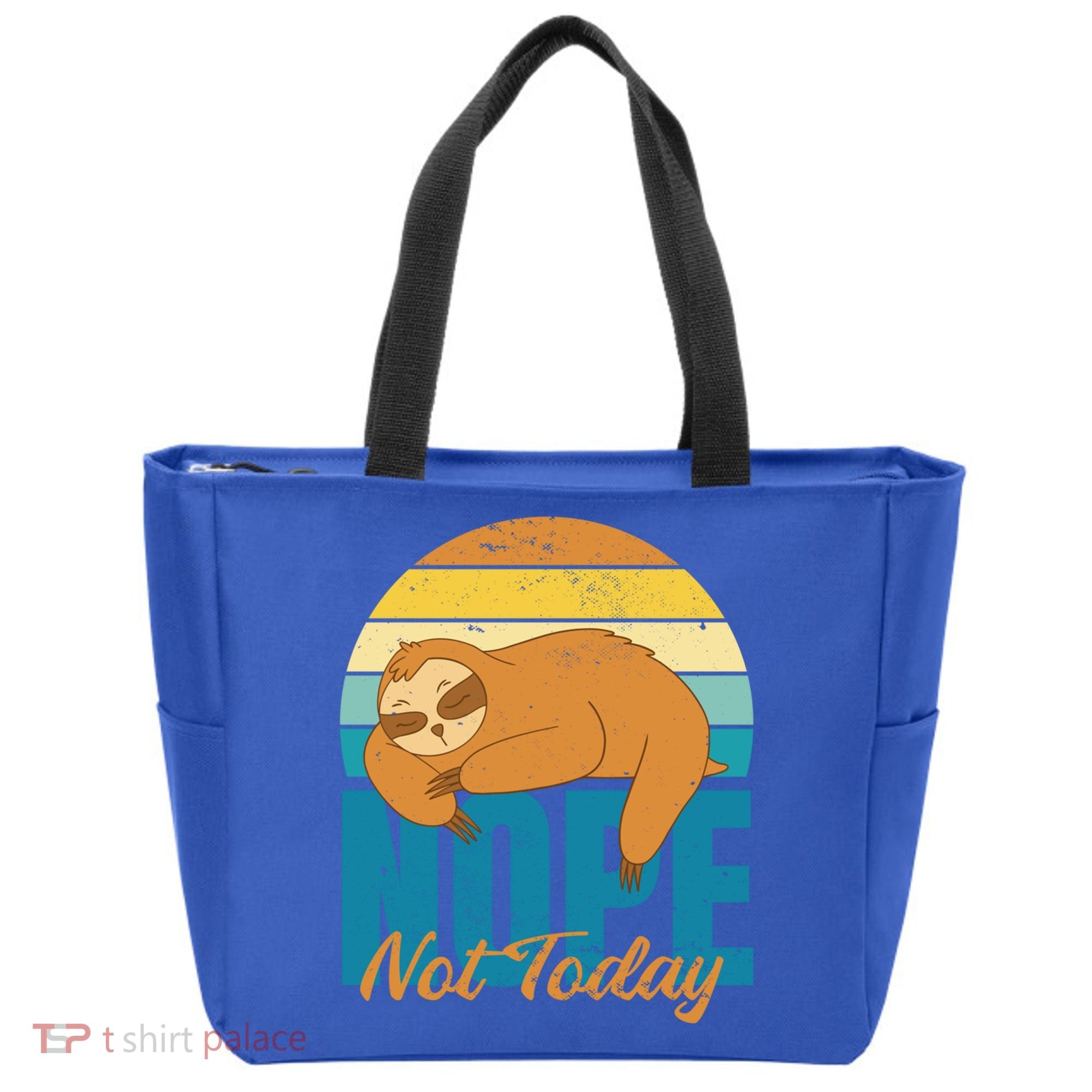 Funny Sloth Nope Not Today Retro Sloth Cute Gift Tote Bag